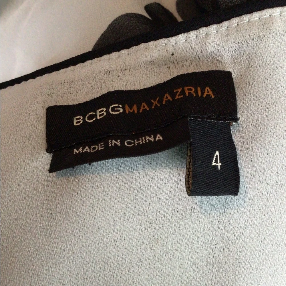 BCBGMAXAZRIA Woman’s 100% Silk Gray Floral Print Midi Dress. Size 4 - Picture 2 of 6